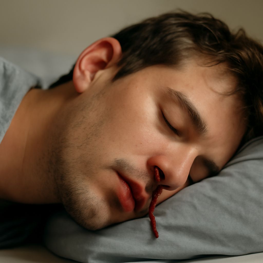 What causes nosebleeds while sleeping and nose bleeds while sleeping