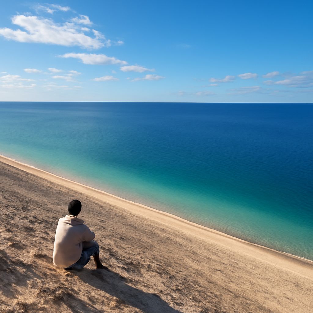 View of the Sleeping Bear Dunes Dune Climb and Sleeping Bear Dunes Scenic Drive
