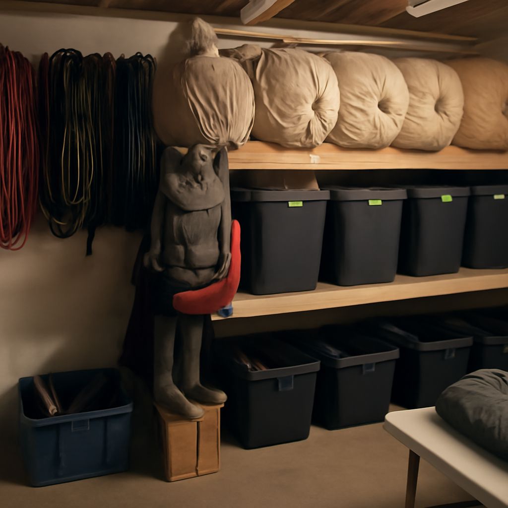 Sleeping bag storage and storing sleeping bags