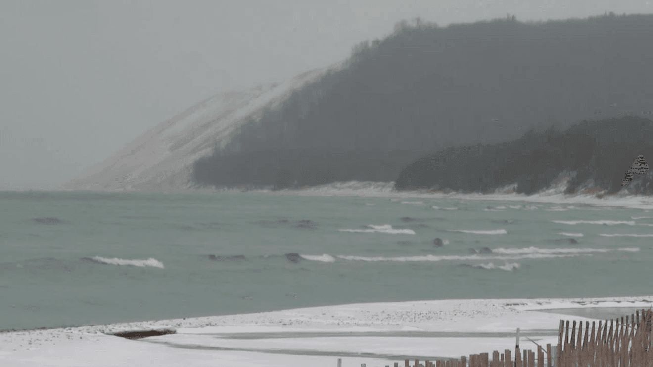 Exploring Sleeping Bear Dunes trails and hiking with a sleeping friend