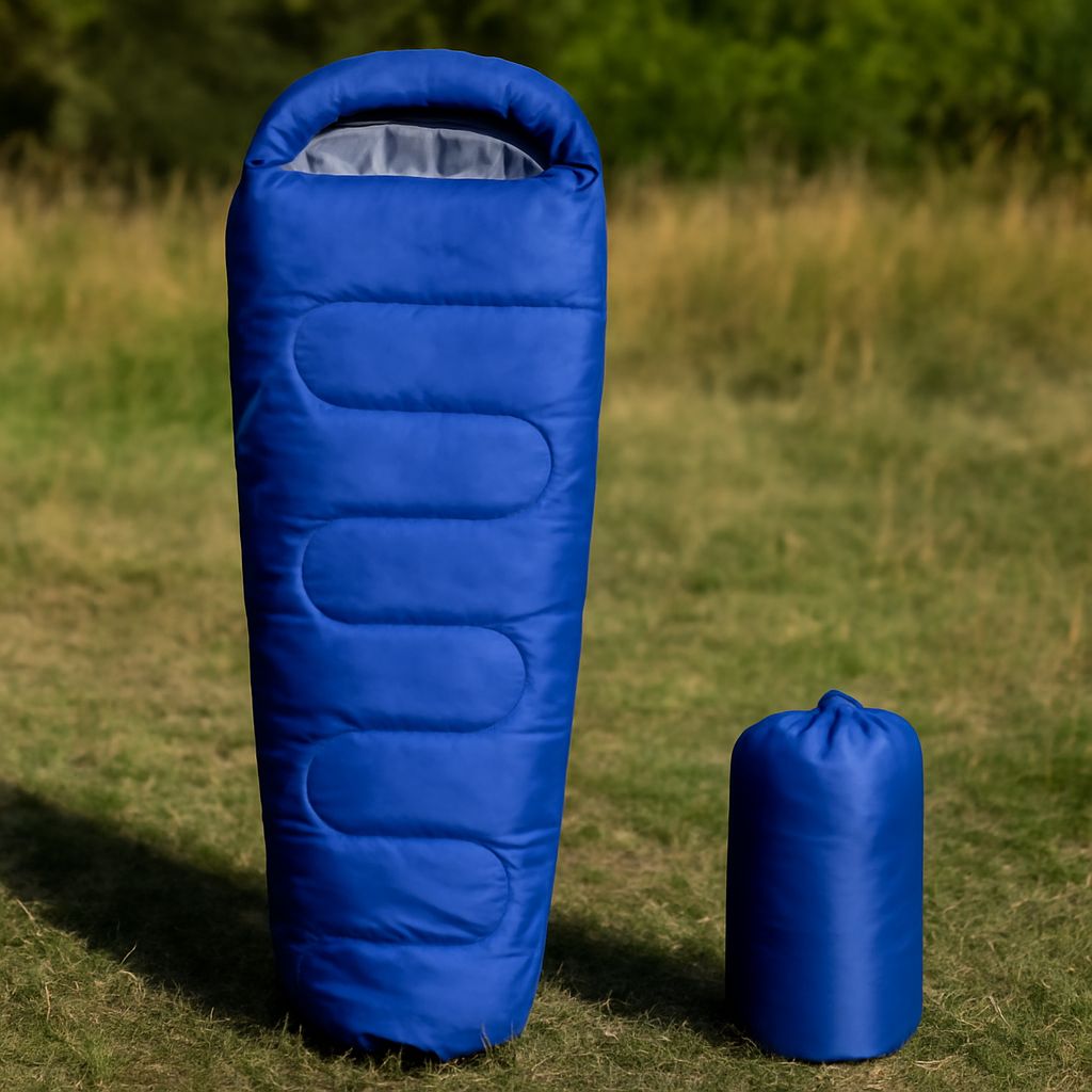 purple sleeping bag and dinosaur sleeping bag