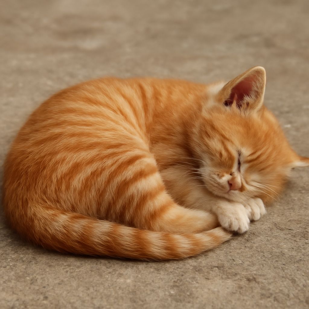 Cat wheezing when sleeping and sleeping cat statue