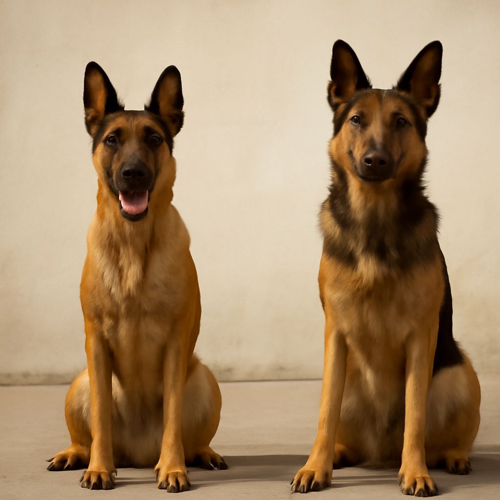 Malinois dogs and German Malinois resting