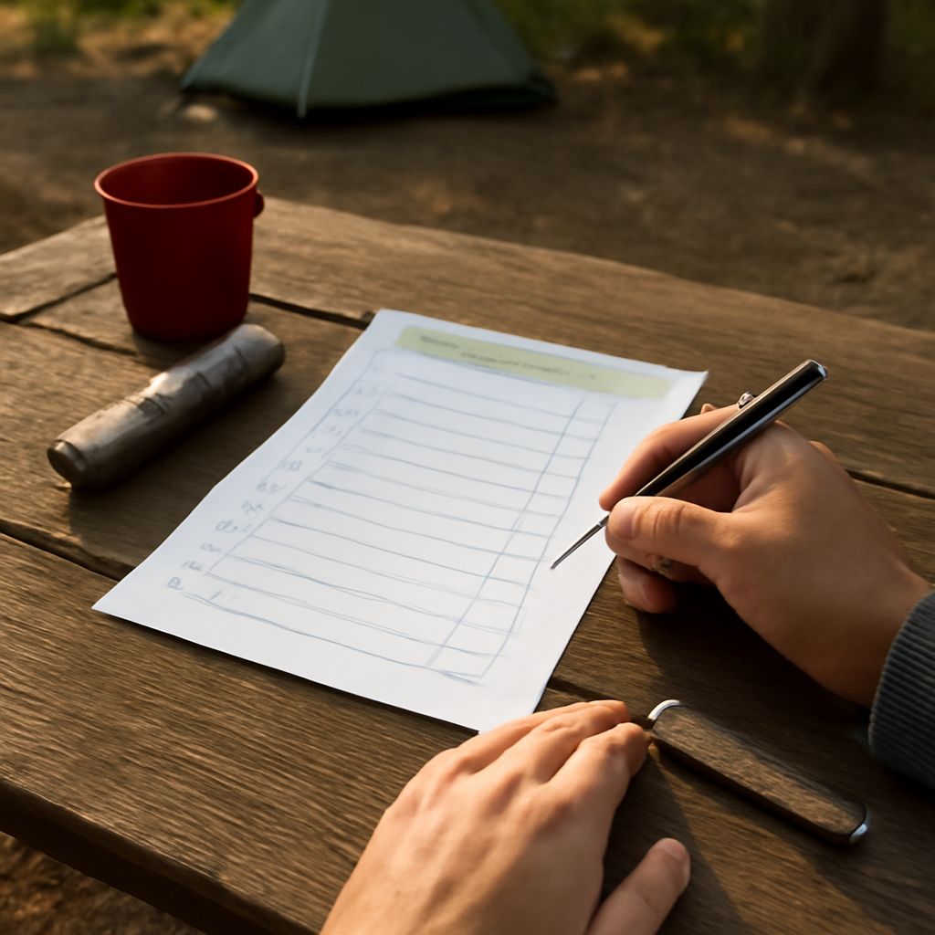 Camping checklist and camping packing list